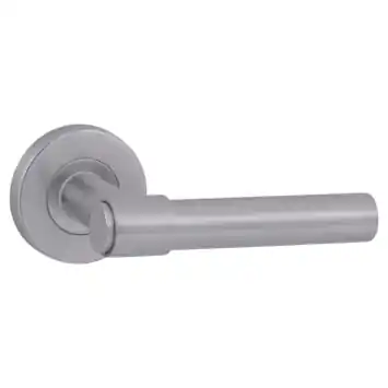 Karwei deurkruk set Romeo rond rozet RVS look aluminium