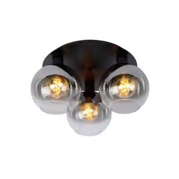 Lucide plafonnière Marius 3x60W zwart