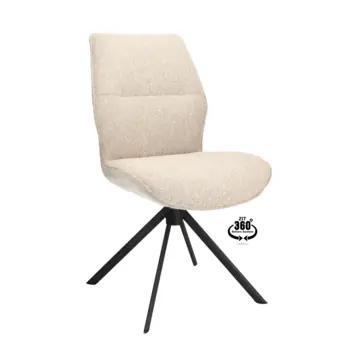 Eetkamerstoel Onne Lodge beige jacquard stof