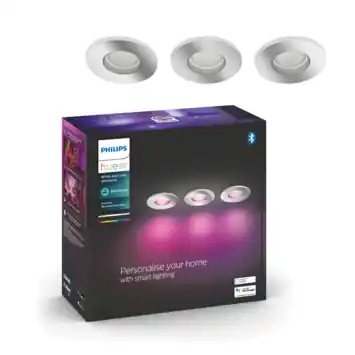 Philips Hue badkamerinbouwspot Xamento chroom - wit en gekleurd licht 5.7W - 3 spots