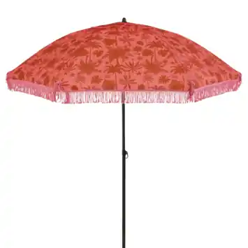 Parasol palmboom roze rood met franjes Ø 200 cm
