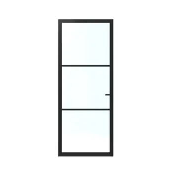 Lundia binnendeur Lumen En 1C02 blank glas zwart gegrondverfd opdek links 93 x 231,5 cm inclusief deurbeslag Tord