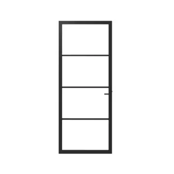 Lundia binnendeur Lumen En 1C03 blank glas zwart gegrondverfd stomp 88 x 231,5 cm inclusief deurbeslag Tord