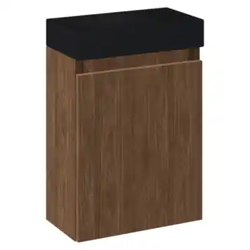 Atlantic toiletmeubel Imani walnoot met zwarte wastafel 22,2 × 40,2 × 58 cm