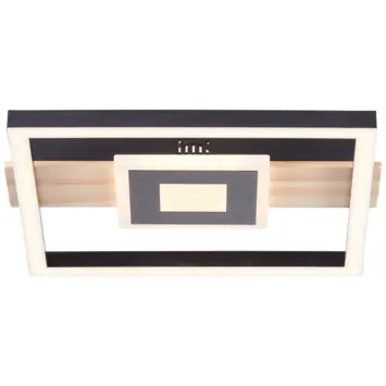 Brilliant plafondlamp Baldo 24w 2600lm zwart/hout