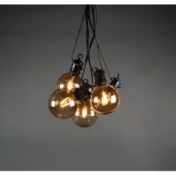 KonstSmide Globe Smoke startsysteem 8W LED 10-lichtslamp amber