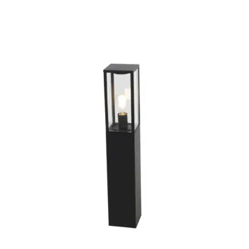 QAZQA staande buitenlamp Charlois 1-lichts 40W E27 zwart aluminium 80 cm