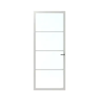 Lundia binnendeur Lumen En 2C03 blank glas wit gegrondverfd stomp 83 x 211,5 cm inclusief deurbeslag Tord