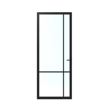 Lundia binnendeur Lumen En 1C04 blank glas zwart gegrondverfd opdek rechts 83 x 211,5 cm inclusief deurbeslag Tord