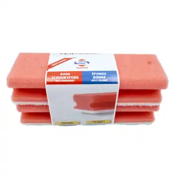 SUPER schuur spons rood met handgreep per (2 verpakt)