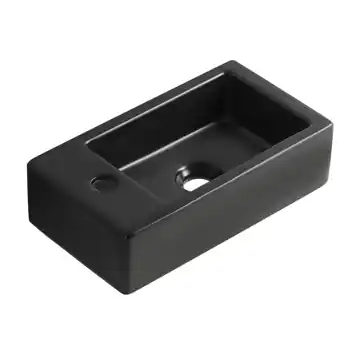Marho Ondine fontein toilet M links mat zwart keramiek
