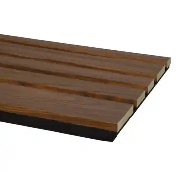 Kleurstaal lattenwand Decowall Acoustic Blend walnoot 25x30cm