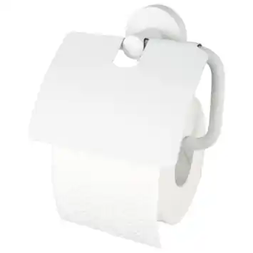 Haceka Kosmos toiletrolhouder met klep kunststof mat wit