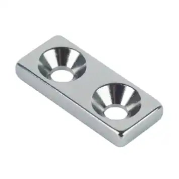 Magneet Neodymium verzinkboor zilver 28x12mm 4 stuks