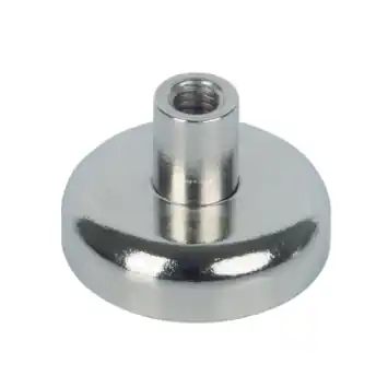 Magneet Neodym met schroefdraadbus zilver 20x13mm
