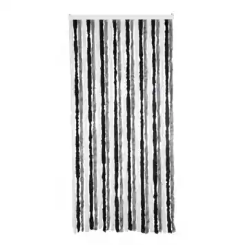 Livn deurgordijn Chenille grijs/zwart/wit 100x230 cm