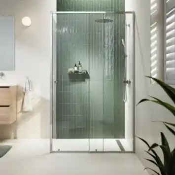 Sealskin schuifdeur met zijwand voor douchecabine Contour zilver hoogglans 120 x 90 x 200 cm