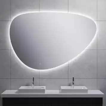 Marho Huevo organische badkamerspiegel met verlichting en verwarming dimbaar Ø 150 cm