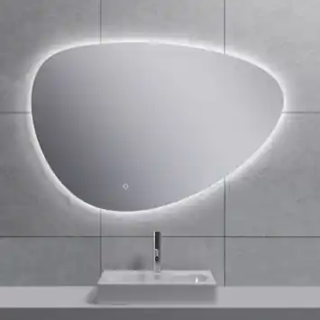 Marho Huevo organische badkamerspiegel met verlichting en verwarming dimbaar Ø 100 cm