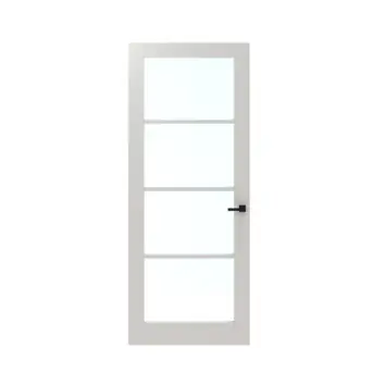 Lundia binnendeur Frama Tre 2C02 blank glas wit gegrondverfd opdek rechts 78 x 201,5 cm