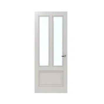 Lundia binnendeur Frama Tva 2F01 blank facet glas wit gegrondverfd opdek links 83 x 201,5 cm