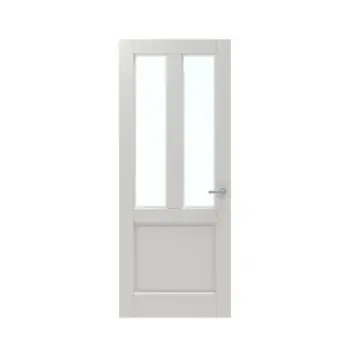 Lundia binnendeur Frama En 2F03 blank facet glas wit gegrondverfd opdek links 73 x 201,5 cm
