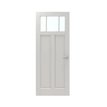 Lundia binnendeur Frama En 2D02 mat glas wit gegrondverfd opdek links 93 x 211,5 cm