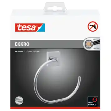 Tesa Ekkro handdoekring verchroomd metaal