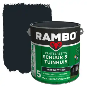 Rambo Pantserbeits Schuur & Tuinhuis zijdeglans dekkend antraciet 2,5 liter