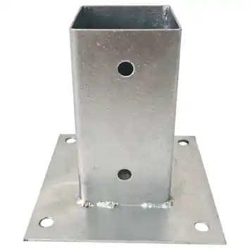 Paalhouder met plaat verzinkt 7 x 7 cm