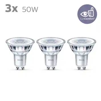 Philips LED spot GU10 50W 3 stuks niet dimbaar
