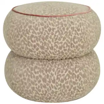 KARWEI poef Jade beige stof ø 45 cm