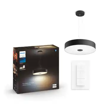 Philips Hue hanglamp Fair zwart - warm tot koelwit licht 25W - met 1 dimmer switch