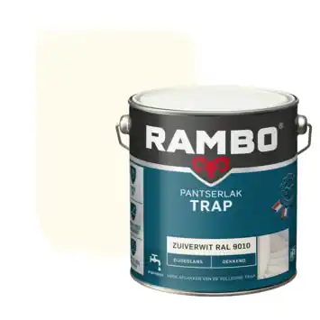 Rambo Pantserlak trap zijdeglans dekkend zuiverwit 2,5 liter