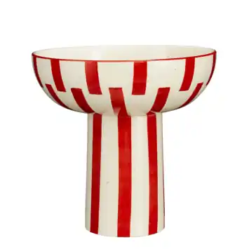 Fruit schaal op standaard rood - h28xd28,5cm