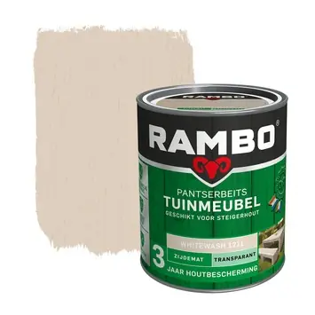 Rambo Pantserbeits Tuinmeubel zijdemat transparant whitewash 750 ml
