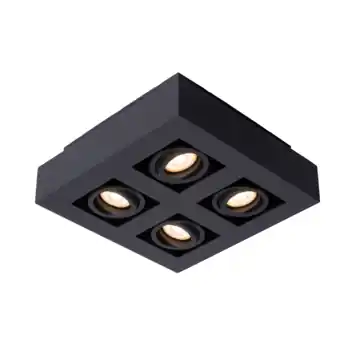 Lucide XIRAX plafondspot LED Dim to warm GU10 2200K/3000K Zwart