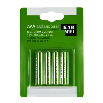 KARWEI Batterij Oplaadbaar AAA 4 stuks