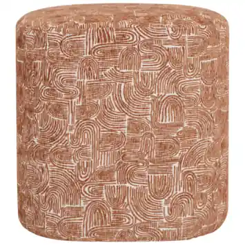 KARWEI poef Noé terracotta stof
