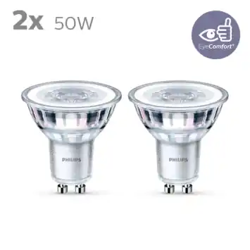 Philips LED spot GU10 50W 2 stuks niet dimbaar