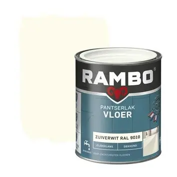 Rambo Pantserlak vloer acryl zijdeglans dekkend RAL 9010 zuiverwit 750 ml