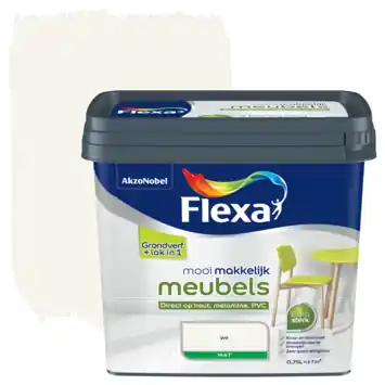 Flexa Mooi Makkelijk meubels primer & lak 2 in 1 mat wit 750 ml