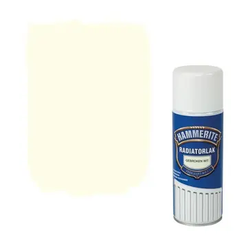Hammerite radiatorlak spuitbus hoogglans gebroken wit 400 ml