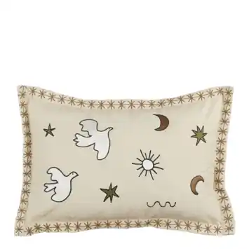 Kussen vogel beige - l59xb39xh10cm