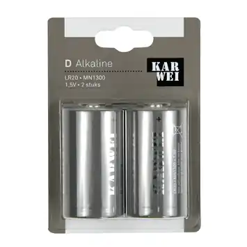 KARWEI Batterij Alkaline D 2 stuks