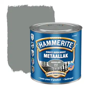 Hammerite Direct over Roest metaallak hoogglans grijs 250 ml