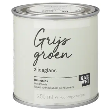 Karwei kleurtester binnenlak zijdeglans grijs groen 250 ml
