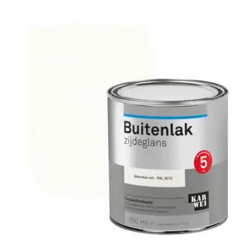 KARWEI buitenlak zijdeglans RAL 9010 gebroken wit 750 ml