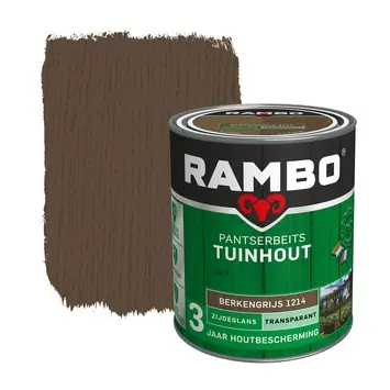 Rambo Pantserbeits Tuinhout zijdeglans transparant berkengrijs 750 ml
