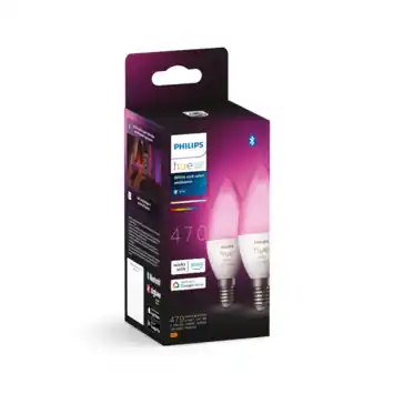 Philips Hue kaarslamp - wit en gekleurd licht 5W - 2 pack - E14